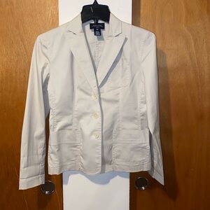 🧁 EUC Jones New York Khaki Cotton/Spandex Blazer